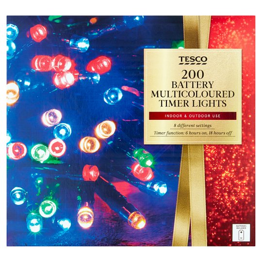 Tesco Světelný řetěz barevný bateriový 200 LED