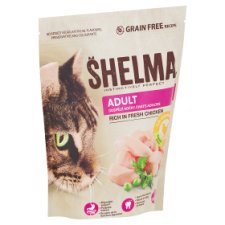 Shelma Bezobilné kompletní krmivo pro dospělé kočky bohaté na čerstvé kuřecí 750g