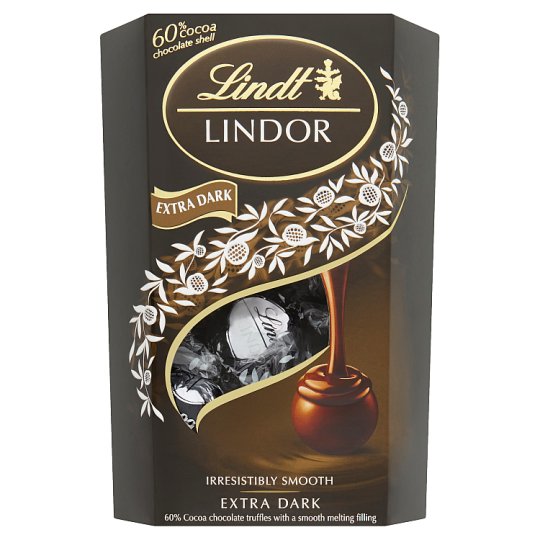 Lindt Lindor Extra hořká čokoláda s jemnou krémovou náplní 200g