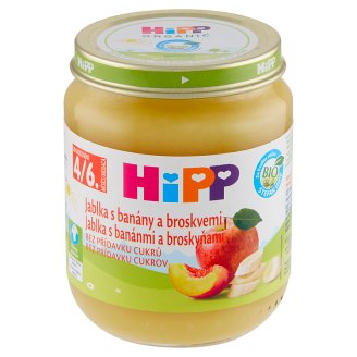 HiPP Bio jablka s banány a broskvemi 125g