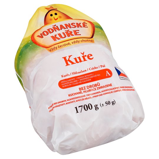 Vodňanské Kuře Kuře bez drobů, kuchané, hluboce zmrazené 1700g