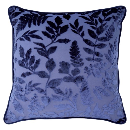 Fox & Ivy Cut Velvet Cushion Navy 48 cm x 48 cm Tesco Groceries