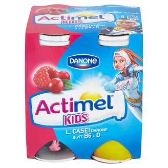 Danone Actimel Kids jogurtové mléko malinovo-brusinkové 4 x 100g