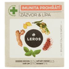 Leros Immunity Warm Ginger & Linden Flavored Herbal Tea 10 x 2g (20g)