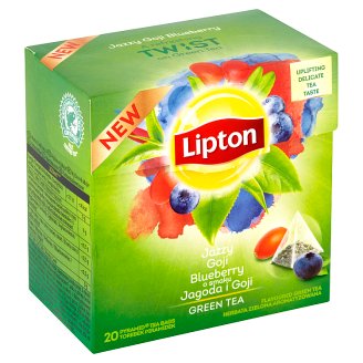 Lipton Zelený aromatizovaný čaj Borůvka a Goji 20 sáčků