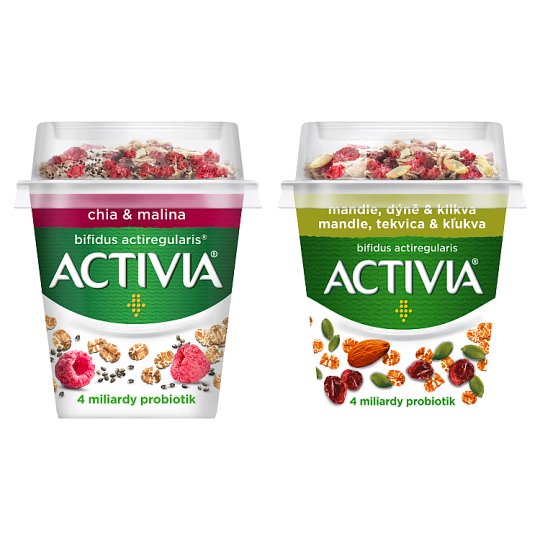 Activia Probiotic Yogurt with Granola, Chia, Raspberries/Almonds, Pumpkin Seeds and Cranberry 155g