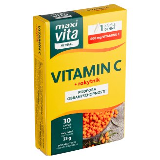MaxiVita Herbal Vitamin C 600 mg + rakytník 30 kapslí 23g