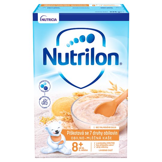 Nutrilon Pronutra Obilno-mléčná kaše piškotová se 7 druhy obilovin od uk. 8. měsíce 225g