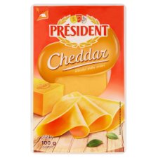 Président Cheddar plátkový sýr 100g