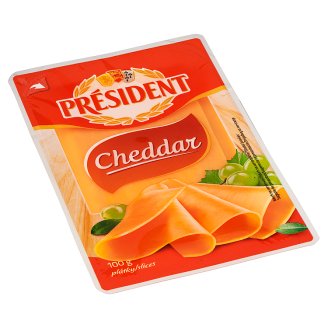 Président Cheddar plátkový sýr 100g
