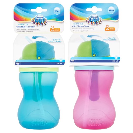 Canpol Babies Sport Cup with Flip-Top Straw 12m+ 370ml