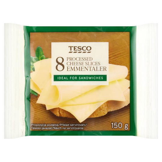 Tesco Processed Cheese Slices Emmentaler 8 x 18.75g (150g)