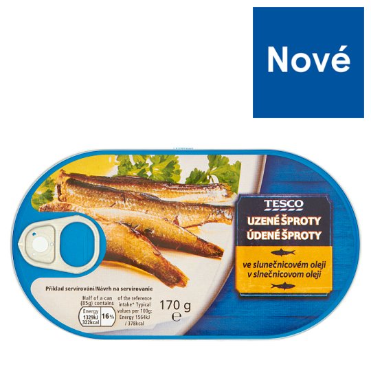 Tesco Uzené šproty ve slunečnicovém oleji 170g
