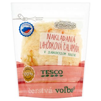 Tesco Nakládaná lahůdková čalamáda ve sladkokyselém nálevu 500g