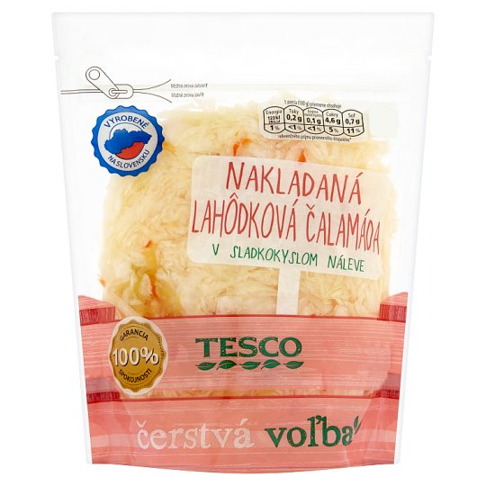 Tesco Nakládaná lahůdková čalamáda ve sladkokyselém nálevu 500g
