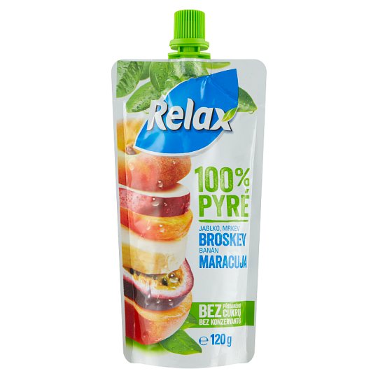 Relax 100% pyré jablko mrkev broskev banán maracuja 120g