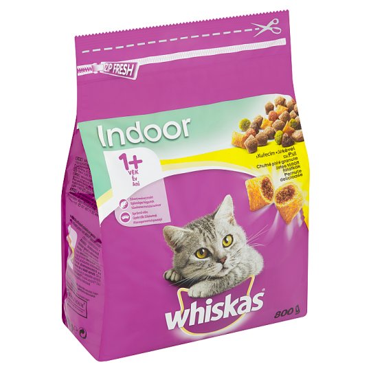 Whiskas Indoor Complete Pet Food for Adult Cats with Chicken 800g