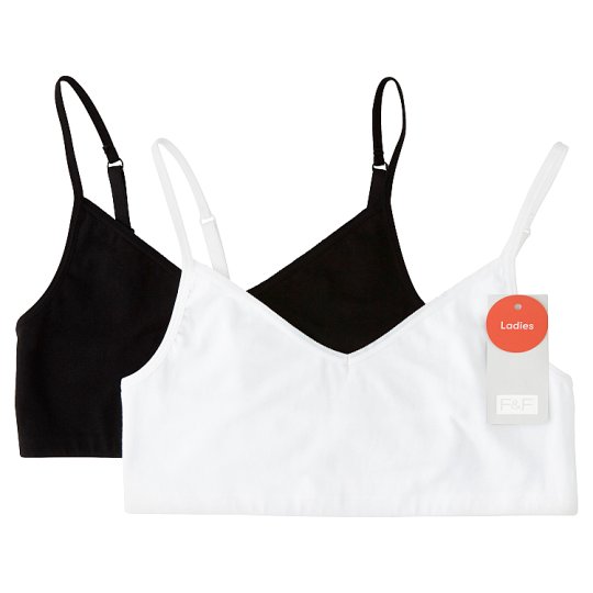 F&F Crop top 2 kusy v balení, M, Bílá a černá