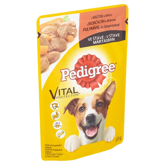 Pedigree Vital Protection Kompletní krmivo pro dospělé psy s krůtím a mrkví ve šťávě 100g
