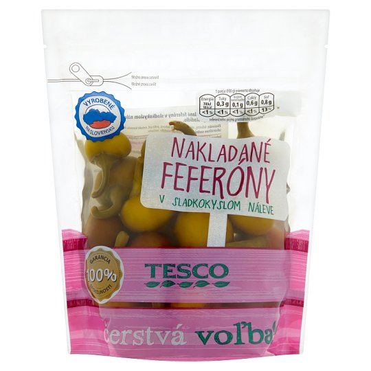 Tesco Nakládané feferonky ve sladkokyselém nálevu 500g