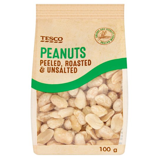 Tesco Peanuts Peeled, Roasted & Unsalted 100g - Tesco Groceries