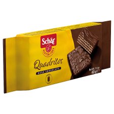 Schär Quadritos Gluten-Free Wafers Dipped in Dark Chocolate with Cocoa Filling 40g