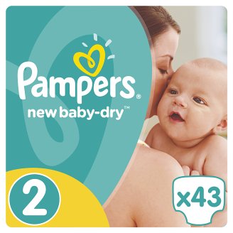 Pampers New Baby-Dry Dětské Plenky Velikost 2 (Mini), 43 ks