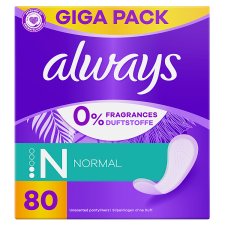 Always Daily Fresh Normal, 0% Fragrances & Dyes 80 Count