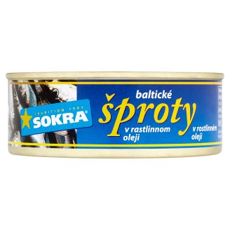 Sokra Baltické šproty v rostlinném oleji 240g