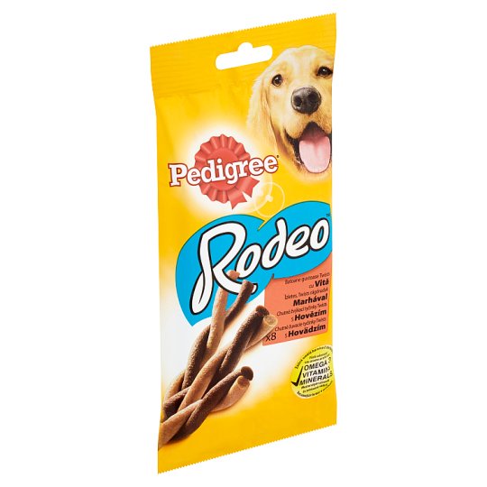 Pedigree Rodeo Chutné žvýkací tyčinky twists s hovězím 8 ks 140g