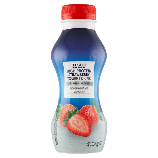 Tesco High Protein Odtučněný jahodový jogurtový nápoj 300g