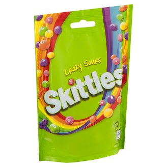 Skittles Crazy sours žvýkací bonbóny v křupavé krustě s kyselými ovocnými příchutěmi 174g