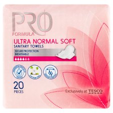 Tesco Pro Formula Wings Ultra Normal Soft Sanitary Pads with Wings 20 pcs