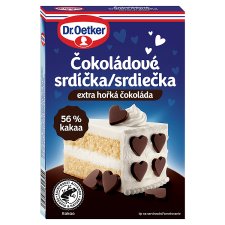 Dr. Oetker Čokoládová srdíčka extra hořká čokoláda 45g