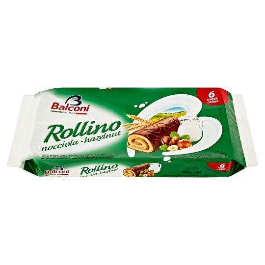 Balconi Rollino s lískooříškovou náplní a kakaovou polevou 6 x 37g