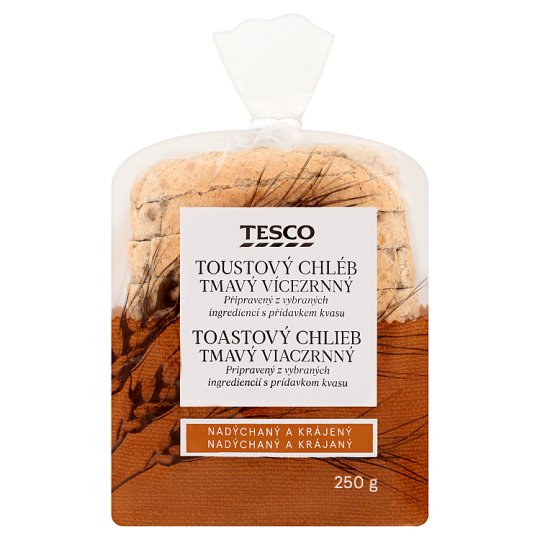 Tesco Toustový chléb tmavý vícezrnný 250g