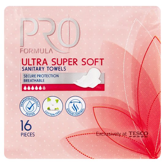 Tesco Pro Formula Wings Ultra Super Soft hygienické vložky s křidélky 16 ks