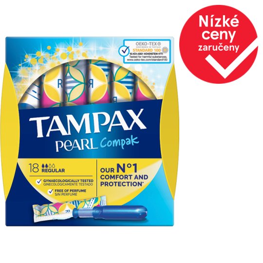 Tampax Compak Pearl Regular Tampony S Aplikátorem 18 ks