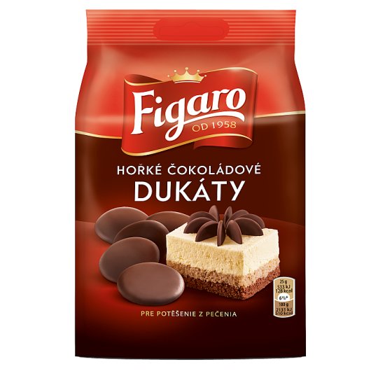 Figaro Hořké čokoládové dukáty na pečení 110g