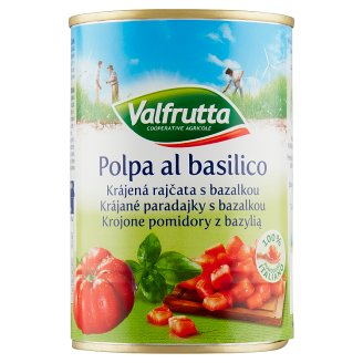 Valfrutta Krájená rajčata s bazalkou 400g