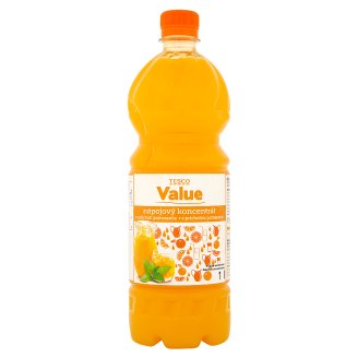 Tesco Value Nápojový koncentrát s příchutí pomeranče 1l