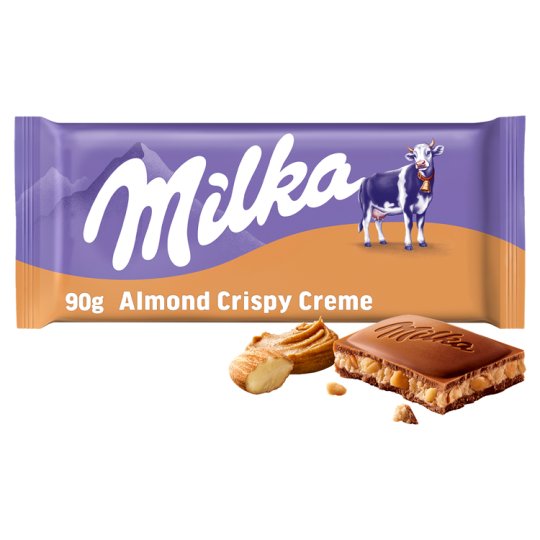 Milka Mandel Crisp & Creme mléčná čokoláda 90g