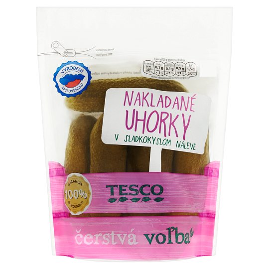 Tesco Nakládané okurky ve sladkokyselém nálevu 500g