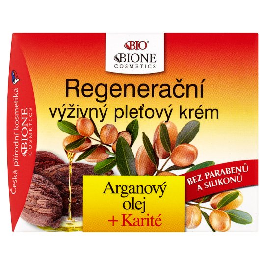 Bione Cosmetics Bio Arganový olej + karité regenerační výživný pleťový krém 51ml