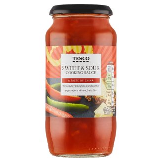 Tesco Sladkokyselá omáčka s ananasem, mrkví, červenou a zelenou paprikou 510g
