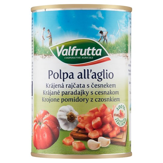 Valfrutta Krájená rajčata s česnekem 400g