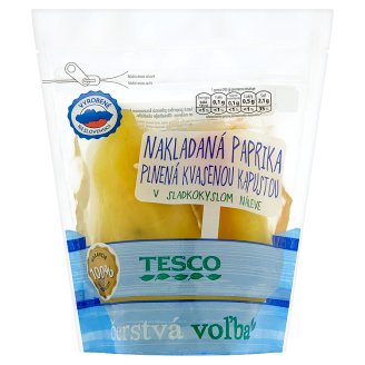 Tesco Nakládaná paprika plněná kysaným zelím ve sladkokyselém nálevu 500g