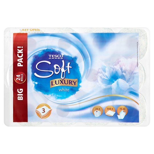 Tesco Soft Luxury White toaletní papír 24 rolí