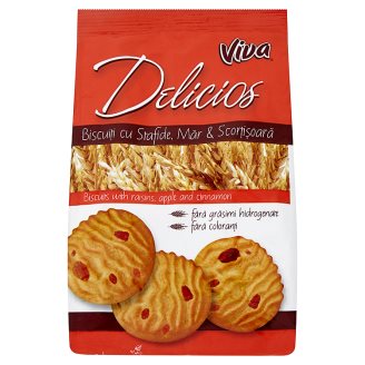 Viva Delicios Sušenky s rozinkami, jablkem a skořicí 150g
