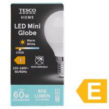 Tesco Home LED Mini Globe 7.3W E14 Warm White 1 pc